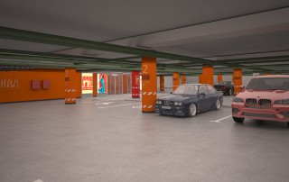 Дизайн системы навигации подземной парковки ТЦ «Неглинная галерея» в Москве