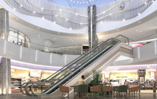 Дизайн интерьера и фирменный стиль подчинены единой концепции торгового центра “Erebuni Mall”.