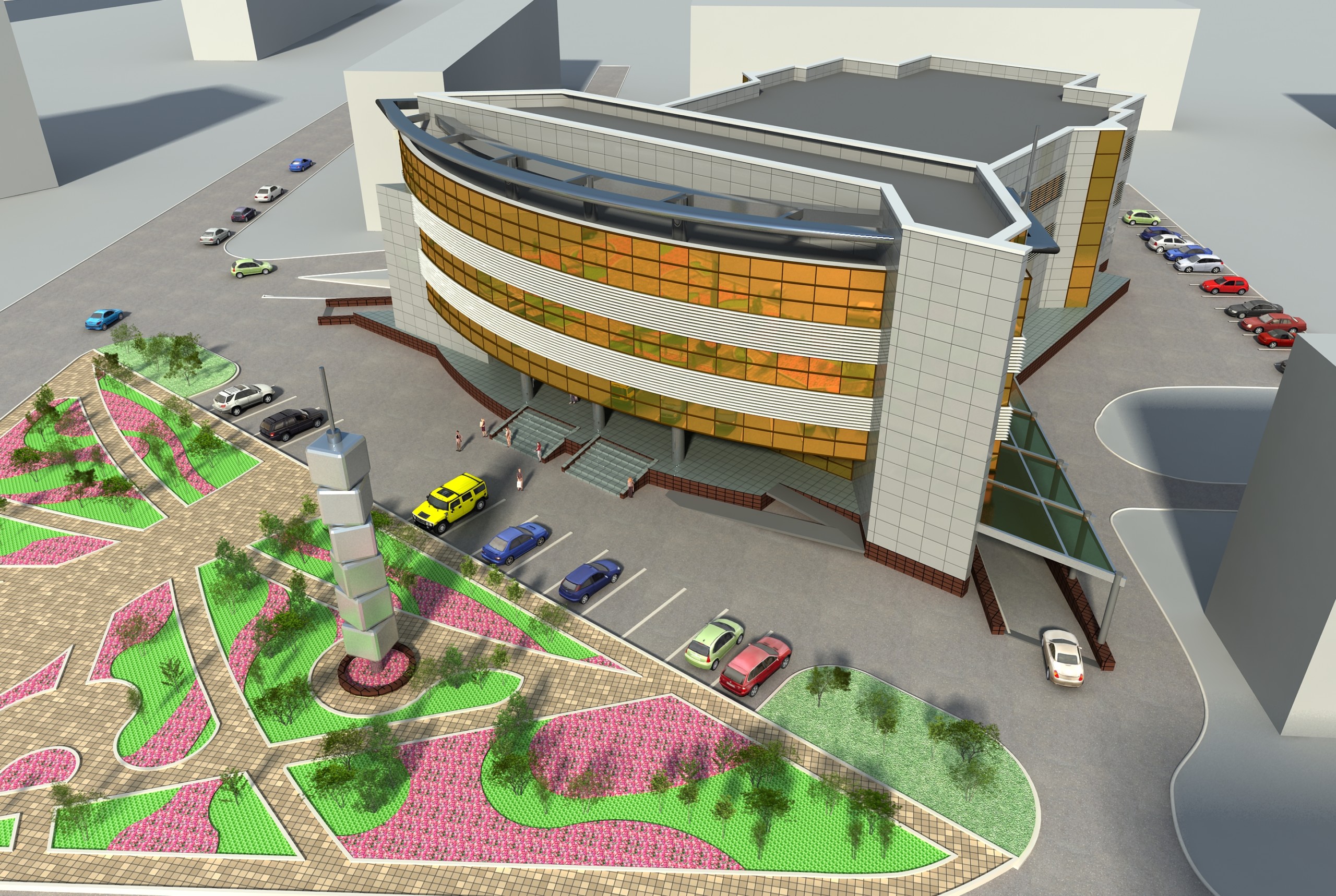 Проектирование торговых центров, планировка торгового центра, пример ТЦ «Москва» на улице Есенберлин
