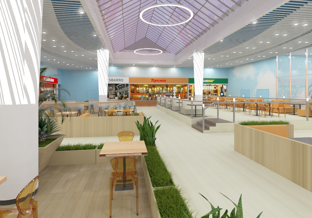 Проектирование и дизайн фудкорта в торговом центре «Макси Молл» в Хабаровске, Kanayan Retail Design