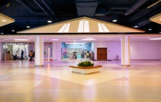 В дизайн-проекте торгово-развлекательного центра «Лотос Plaza» используются природные мотивы., которые импонируют современному покупателю.